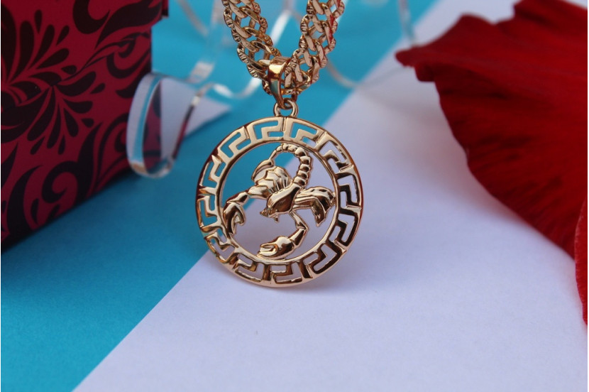 Кулон зодіак Xuping Jewelry скорпіон 2.5 см золотистий