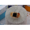 Печатка Xuping Jewelry 19,20,24 чорний квадрат з завитками з боків золотиста 20