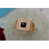 Печатка Xuping Jewelry чорна піраміда з камінням біля підніжжя 19,20,21,22,23,24 золотиста 22