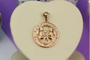 Кулон зодіак Xuping Jewelry близнюки 2 см золотисті