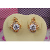 Сережки Xuping Jewelry завитки з каменем 1,8 см золотисті