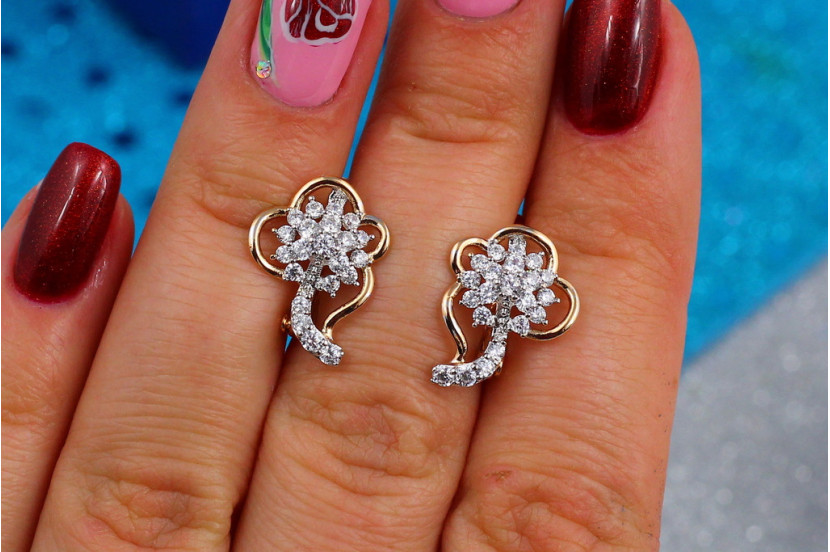 Сережки Xuping Jewelry родована кульбабка 1,5 см золотисті