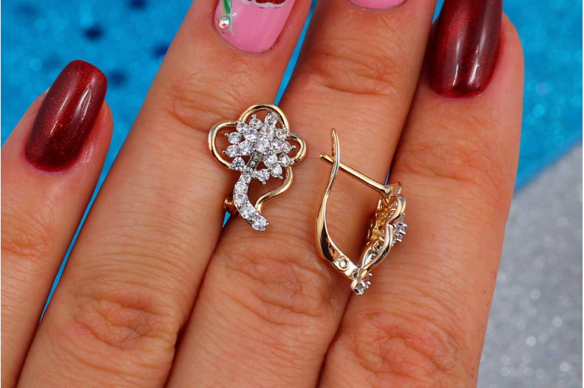 Сережки Xuping Jewelry родована кульбабка 1,5 см золотисті