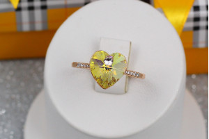 Кільце Xuping Jewelry серце Сваровські біле хамелеон р 19 золотисте