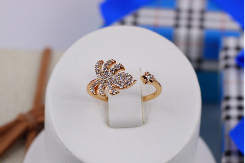 Кільце Xuping Jewelrу розсувне листочок 16 і більше золотисте
