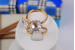 Кільце Xuping Jewelry тонке з білим фіанітом 11 мм на шість кріплень р 18 золотисте