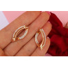 Сережки Xuping Jewelry літерою О з камінням 2.5 см золотисті