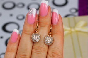Сережки підвіски Xuping Jewelry 2,5 см яблука золотисті