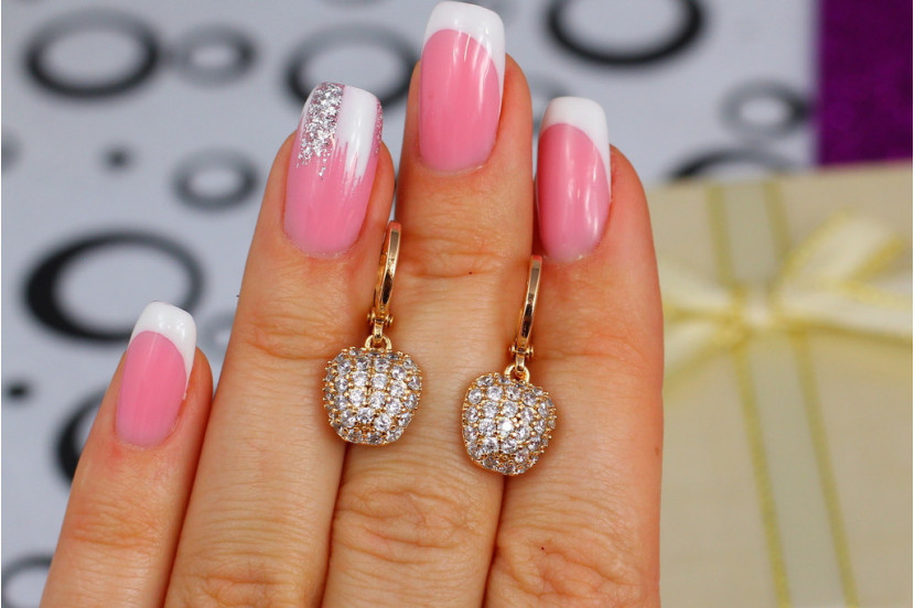 Сережки підвіски Xuping Jewelry 2,5 см яблучка золотисті