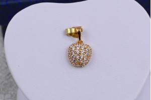 Кулон Xuping Jewelry яблучко з дрібних каменів 1 см золотистий