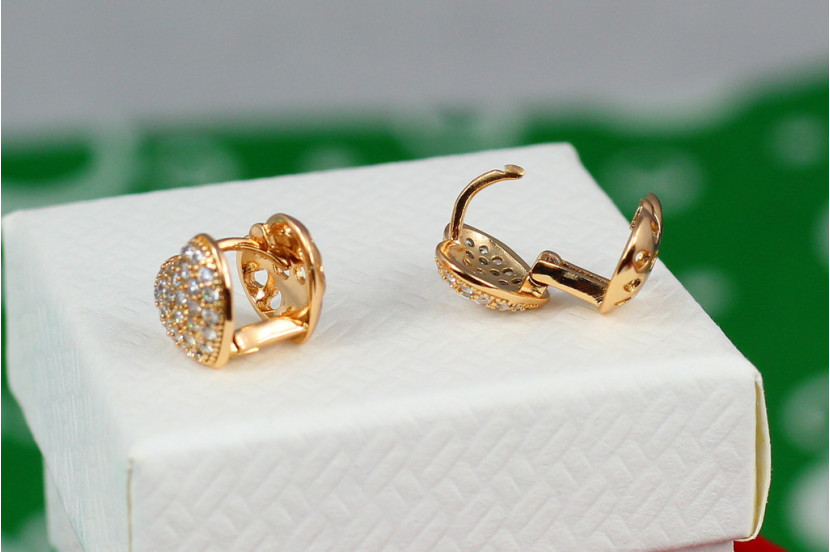 Сережки Xuping Jewerly сердечко подвійне 9 мм золотисті