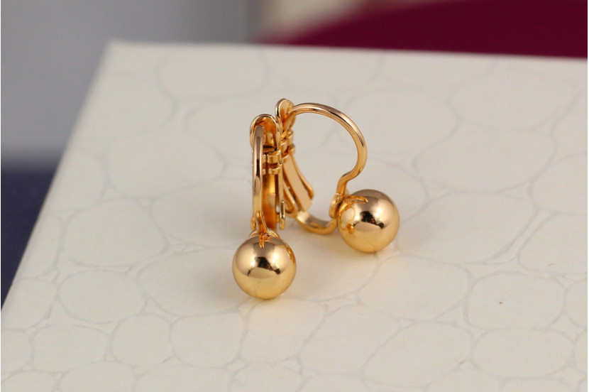 Сережки дитячі Xuping Jewelry кульки 5 мм з французькою застібкою довжина 1,5 см золотисті