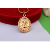 Ладанка Xuping Jewelry овальна з ажурними зубчиками Ісус спаситель 2 см золотиста