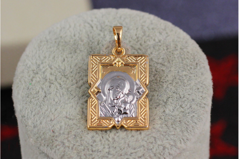 Ладанка Xuping Jewelry з куточками з боків комбінована 2 см