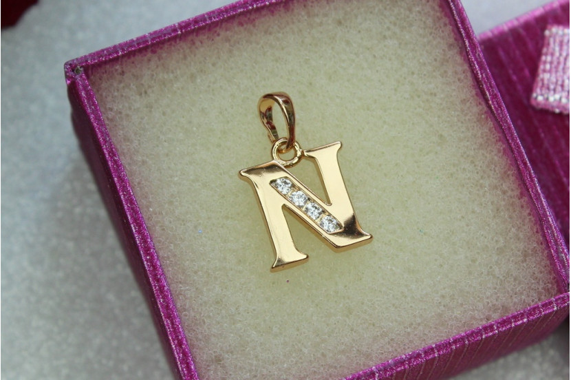 Кулон Xuping Jewelry літера N 1,5 см золотистий