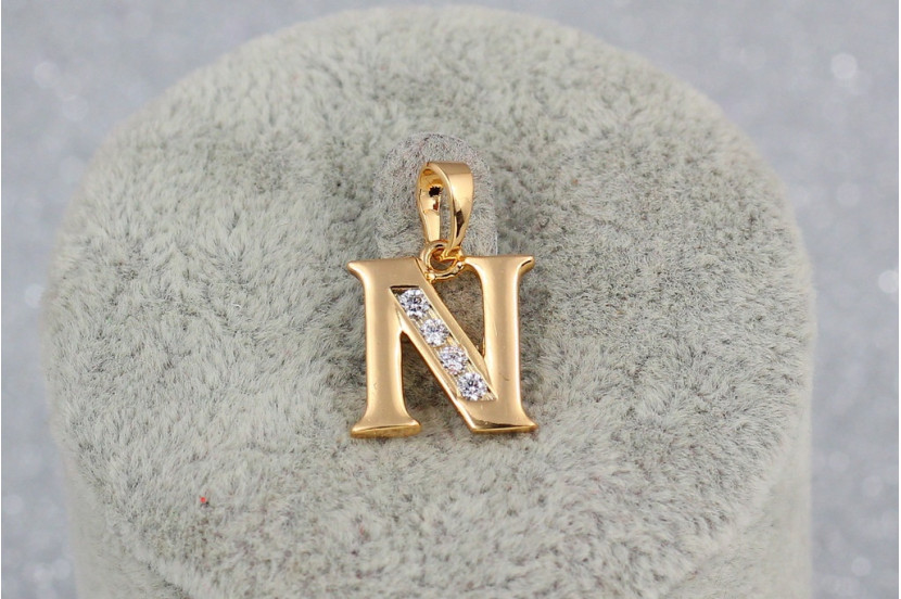 Кулон Xuping Jewelry літера N 1,5 см золотистий