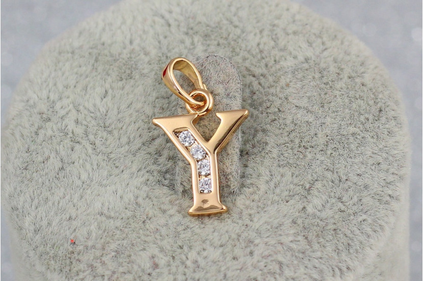 Кулон Xuping Jewelry літера Y 1,5 см золотистий
