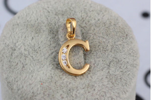 Кулон Xuping Jewelry літера C 1.5 см золотистий