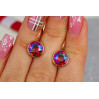 Сережки Xuping Jewelry Сваровскі малинові 1,6 см золотисті