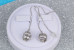 Сережки протяжки Xuping Jewelry з кулькою спіралькою 5 см сріблясті