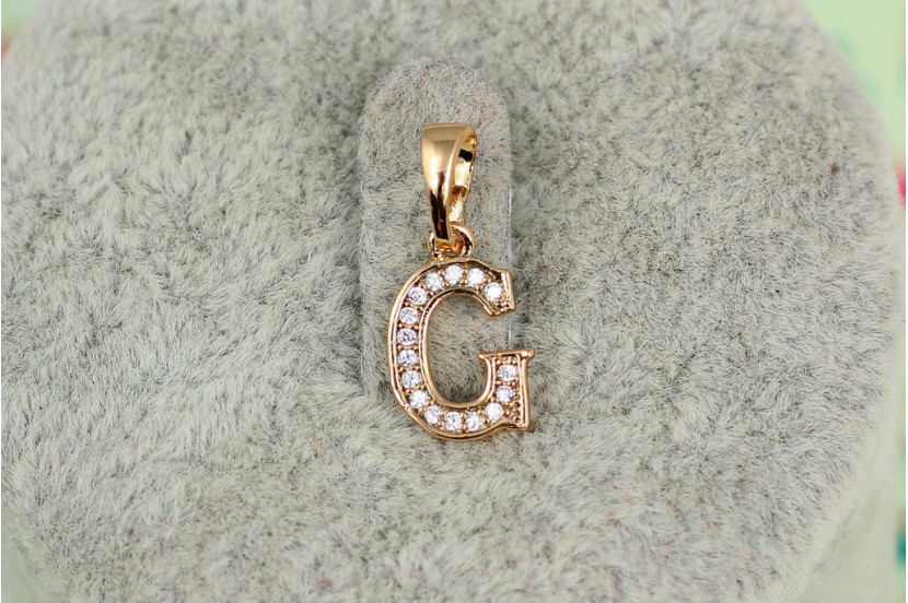 Кулон Xuping Jewelry літера G 1,2 см золотистий