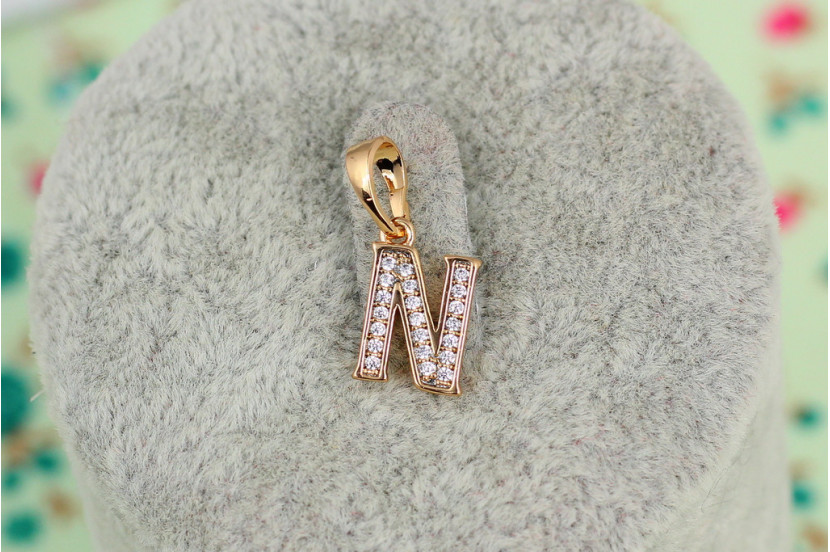Кулон Xuping Jewelry літера N 1,2 см золотистий