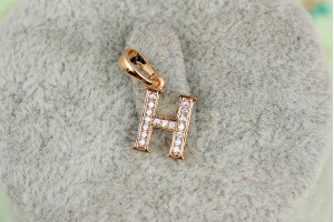 Кулон Xuping Jewelry літера H 1,2 см золотистий