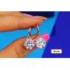 Сережки підвіски Xuping Jewelry камінь 10 мм сережка 2,8 см сріблясті