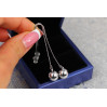 Сережки протяжки Xuping Jewelry 5,5 см з кульками 9 мм сріблясті