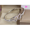 Браслет бэнгл Xuping Jewelry дві миндалинки 57 мм15 мм на руку від 16 см до 18 см сріблястий