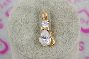 Кулон Xuping Jewelry котик з бабочкою 2 см золотистий