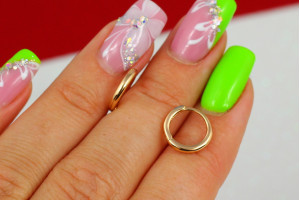Сережки Xuping Jewelry каблучки 1 см 1 мм золотисті