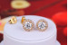 Сережки гвоздики Xuping Jewelry камінь в обідку з каменів 9 мм золотисті
