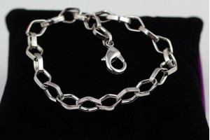 Браслет Xuping Jewelry шестикутні ланки 19,5 см 6 мм сріблястий