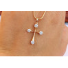 Хрестик Xuping Jewelry тонкий з камінням по краях 2.7 см золотистий