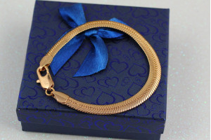 Браслет Xuping Jewelry снейк 21,5 см 8 мм золотистий
