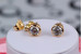 Сережки гвоздики Xuping Jewelry камінчик в обідку 6 мм золотисті
