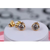 Сережки гвоздики Xuping Jewelry камінчик в обідку 6 мм золотисті