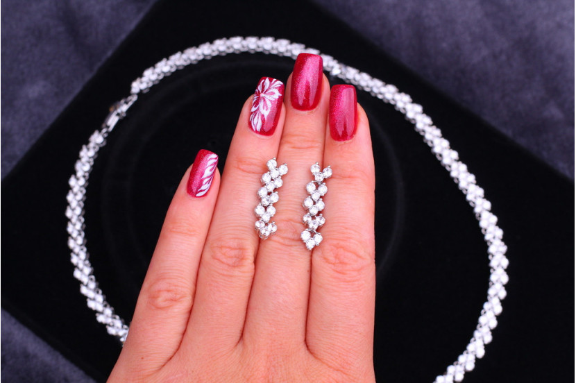 Комплект Кольє і сережки Xuping Jewelry Моніка сріблястий