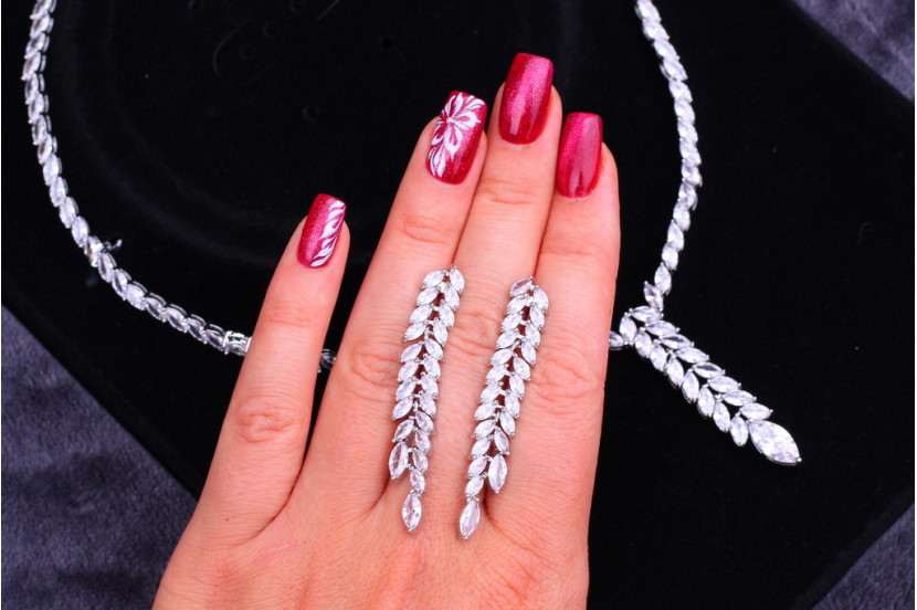 Комплект Кольє і сережки Xuping Jewelry Дебора сріблястий
