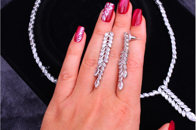 Комплект Кольє і сережки Xuping Jewelry Дебора сріблястий