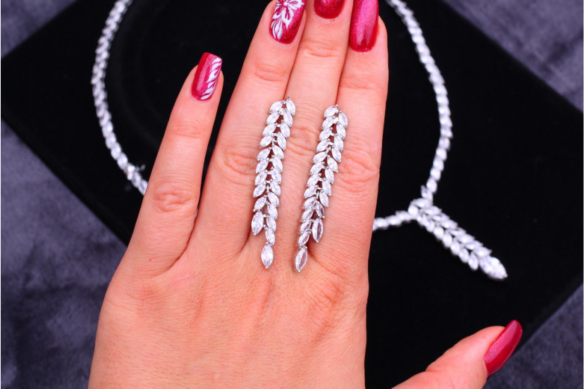 Комплект Кольє і сережки Xuping Jewelry Дебора сріблястий