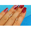 Сережки підвіски Xuping Jewelry хрестики з тисненням 3 см золотисті