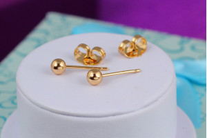 Сережки гвоздики Xuping Jewelry кульки 4 мм золотисті