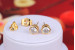 Сережки гвоздики Xuping Jewelry камені з обідком 5 мм золотисті