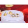 Сережки гвоздики Xuping Jewelry камені з обідком 5 мм золотисті