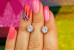 Сережки гвоздики Xuping Jewelry камінь на шість кріплень 7 мм золотисті
