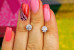 Сережки гвоздики Xuping Jewelry з каменем на шість кріплень 6 мм золотисті