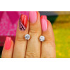 Сережки гвоздики Xuping Jewelry з каменем на шість кріплень 6 мм золотисті