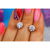 Сережки гвоздики Xuping Jewelry з каменем на чотири кріплення 7 мм золотисті
